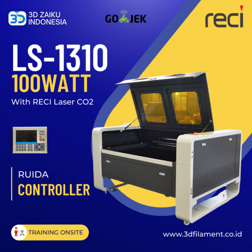 Zaiku CNC LS-1310 with 100 Watt RECI Laser CO2 dengan Ruida Controller